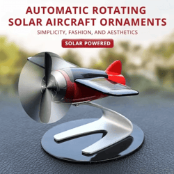 solar airplane car decoration creative interior ornament – fun desktop accessory gift for car enthusiasts