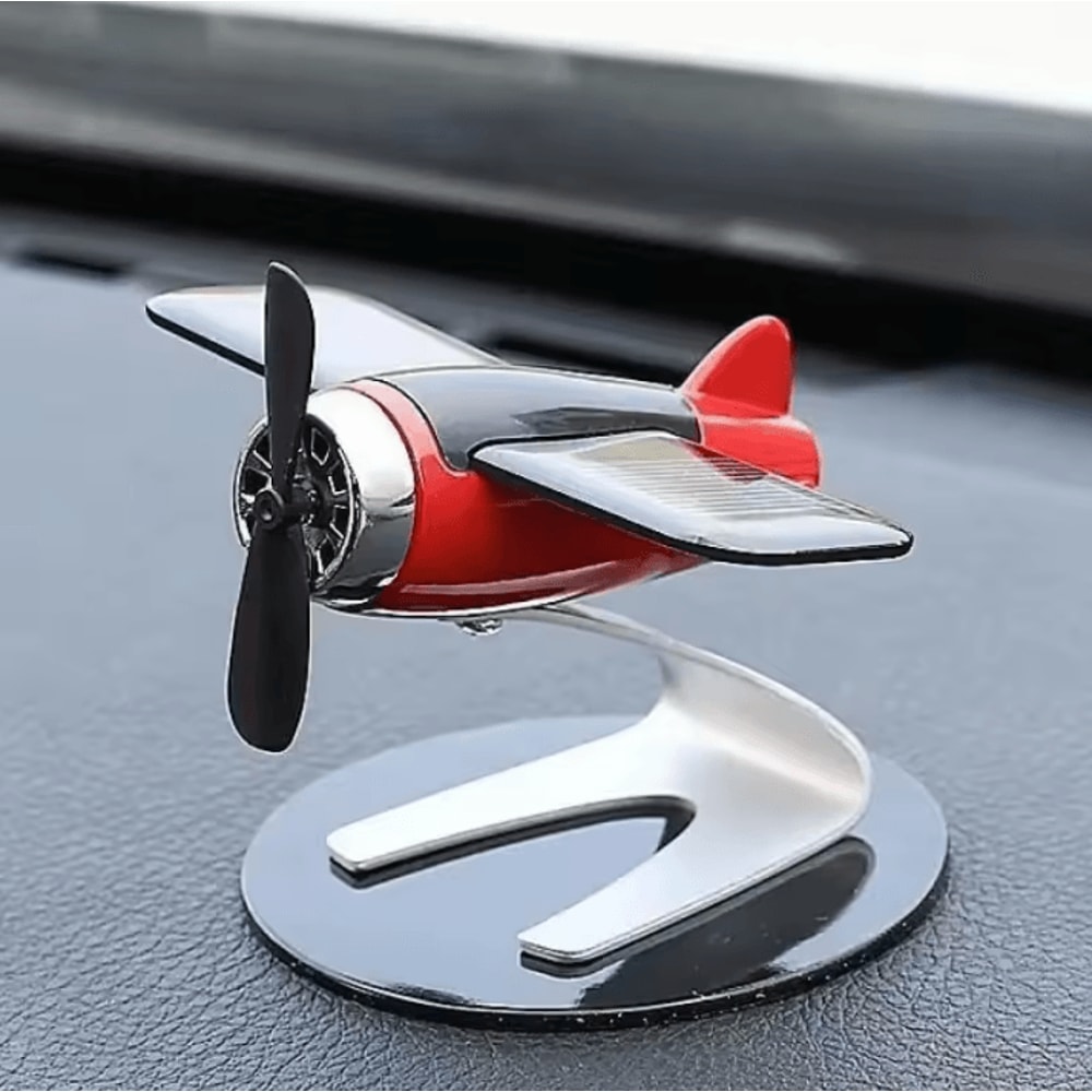 Solar Airplane Car Decoration Creative Interior Ornament Fun Desktop Accessory Gift For Car Enthus 2