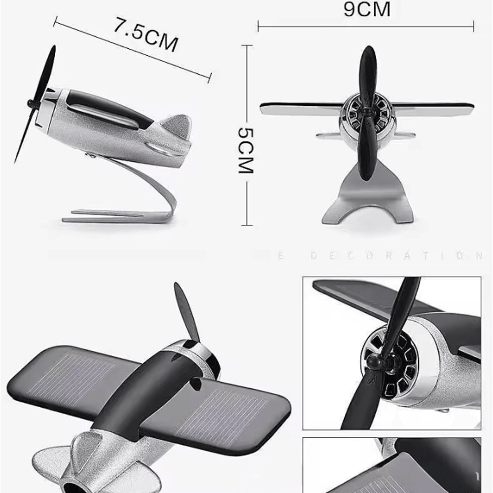 Solar Airplane Car Decoration Creative Interior Ornament Fun Desktop Accessory Gift For Car Enthus 7