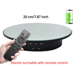 3-speed electric rotating display stand – 360 degree turntable jewelry holder with battery and usb power for photography