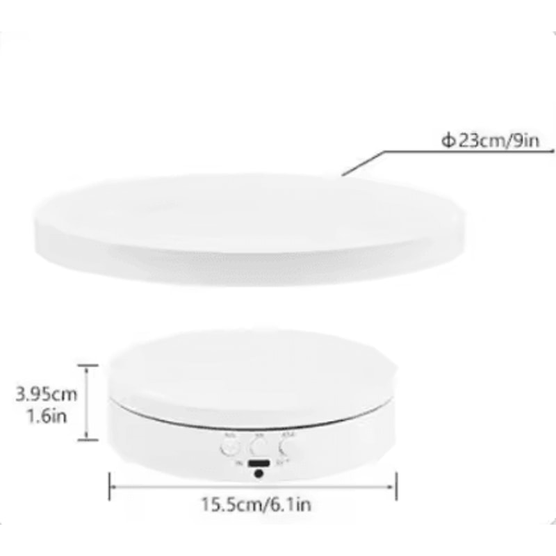 3Speed Electric Rotating Display Stand 360 Degree Turntable Jewelry Holder With Battery And USB Po 8