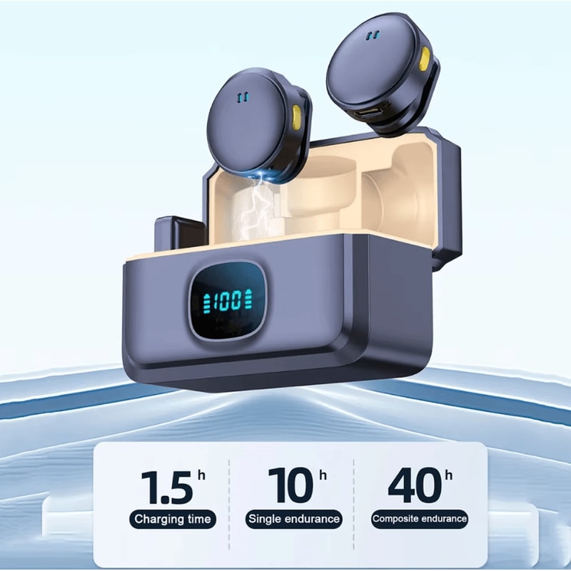 24GHz Wireless Lavalier Microphone Magnetic Suction ClipOn Mic With Charging Case For Plug And Pla 2