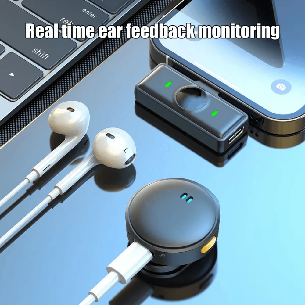 24GHz Wireless Lavalier Microphone Magnetic Suction ClipOn Mic With Charging Case For Plug And Pla 3