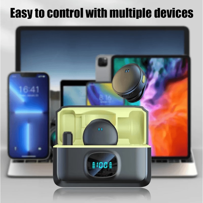 24GHz Wireless Lavalier Microphone Magnetic Suction ClipOn Mic With Charging Case For Plug And Pla 5