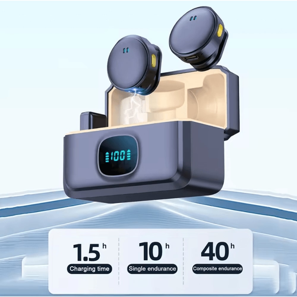 24GHz Wireless Lavalier Microphone Magnetic Suction ClipOn Mic With Charging Case For Plug And Pla 7