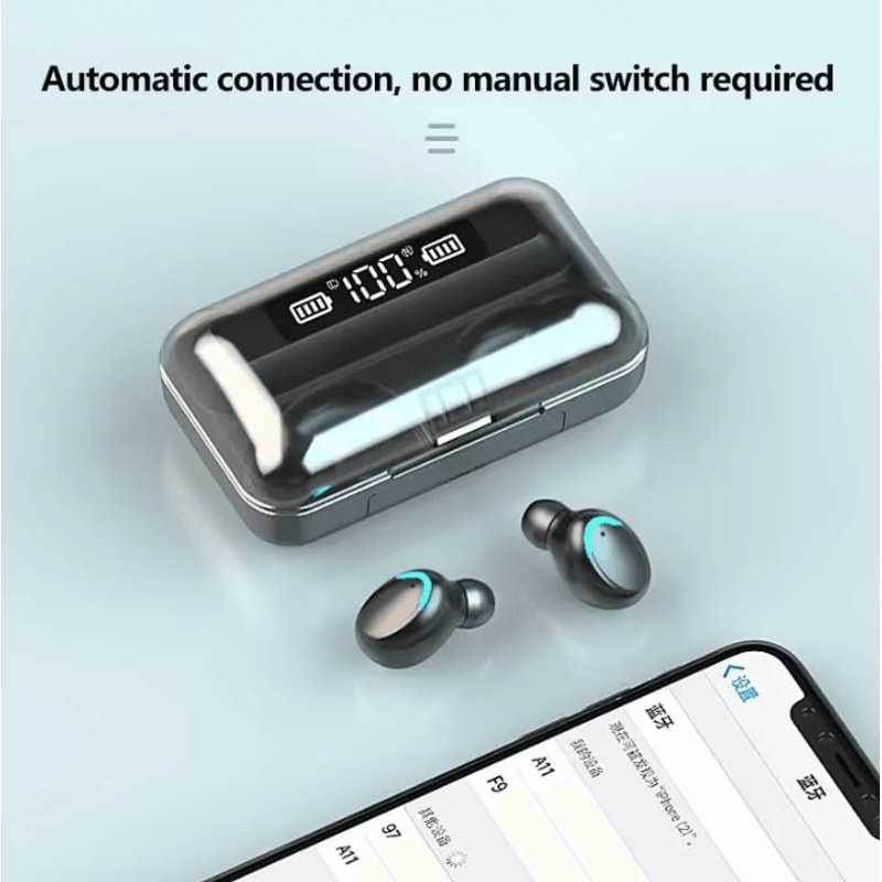 F9 Wireless Bluetooth Earbuds TWS Game Earphones With Digital Display And Large Capacity Charging 4
