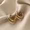Korean Gold Color Hoop Earrings Elegant Geometric Statement Earrings Vintage Luxury Jewelry Gift F 3