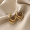Korean Gold Color Hoop Earrings Elegant Geometric Statement Earrings Vintage Luxury Jewelry Gift F 3