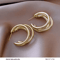 Korean Gold Color Hoop Earrings Elegant Geometric Statement Earrings Vintage Luxury Jewelry Gift F 5