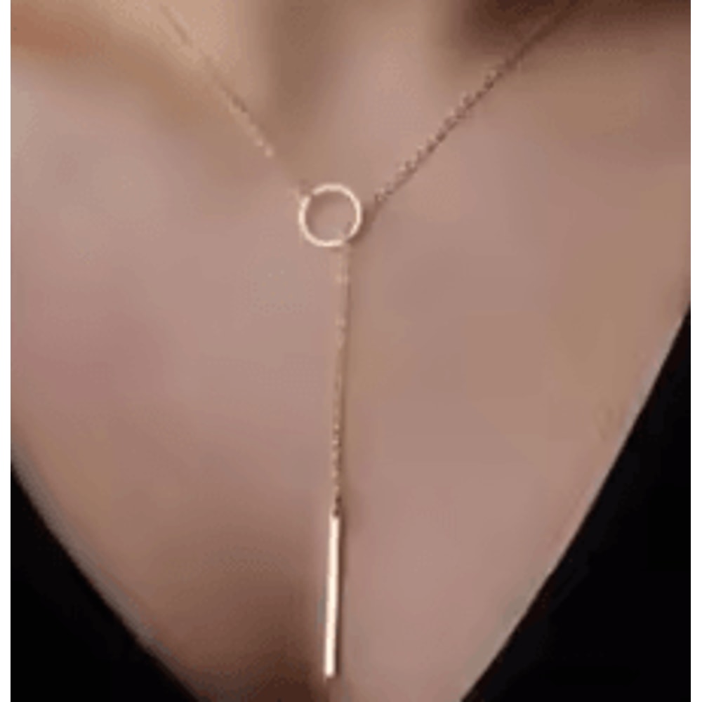 Fashion Simple Metal Round Necklace Elegant Ladies Minimalist Jewelry For Everyday Wear 0