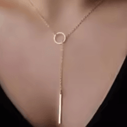 fashion simple metal round necklace – elegant ladies minimalist jewelry for everyday wear