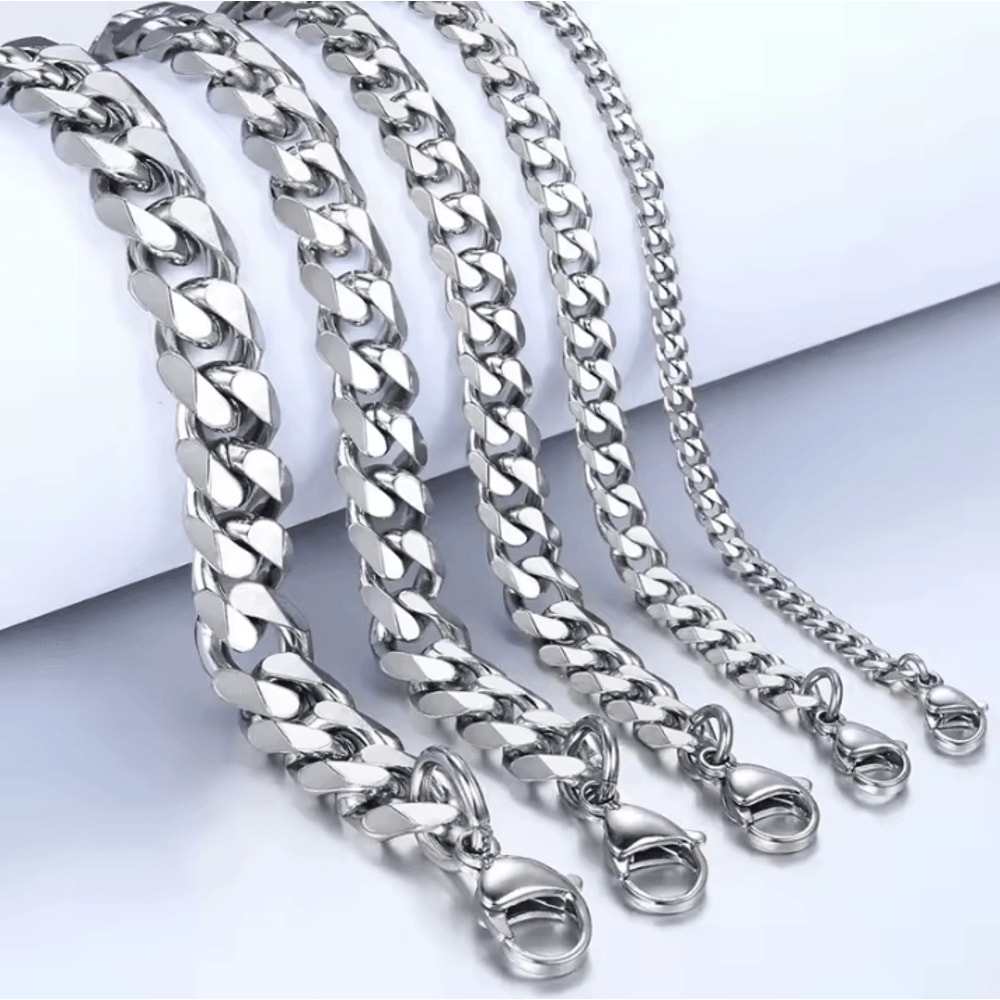 New Trendy Cuban Chain Bracelet Classic Stainless Steel Chain Jewelry For Men And Women 1