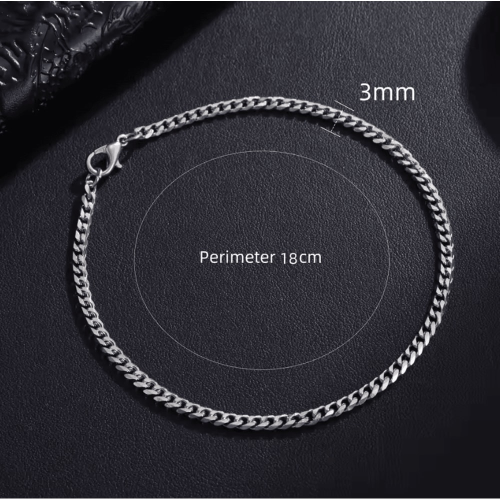 New Trendy Cuban Chain Bracelet Classic Stainless Steel Chain Jewelry For Men And Women 6