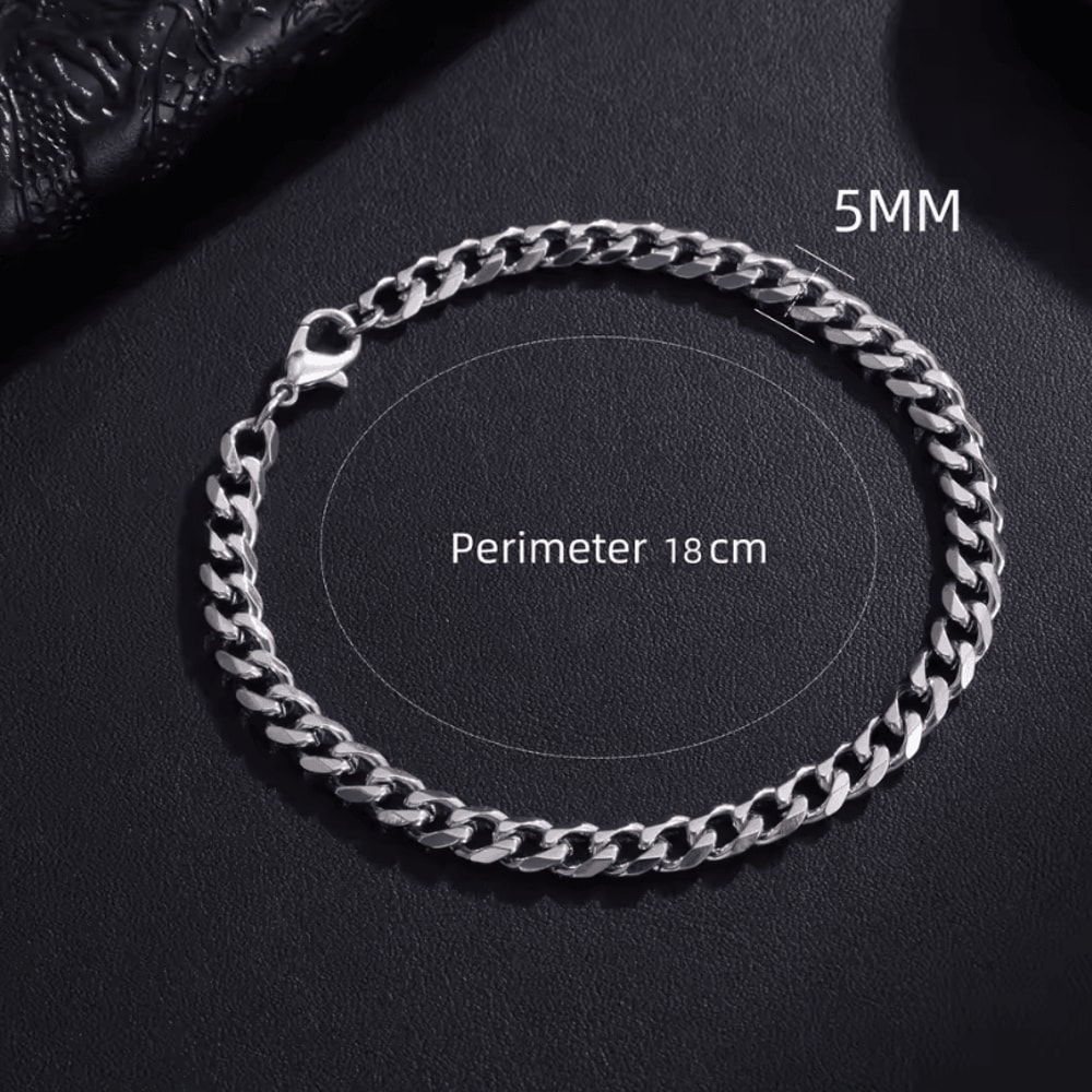 New Trendy Cuban Chain Bracelet Classic Stainless Steel Chain Jewelry For Men And Women 7