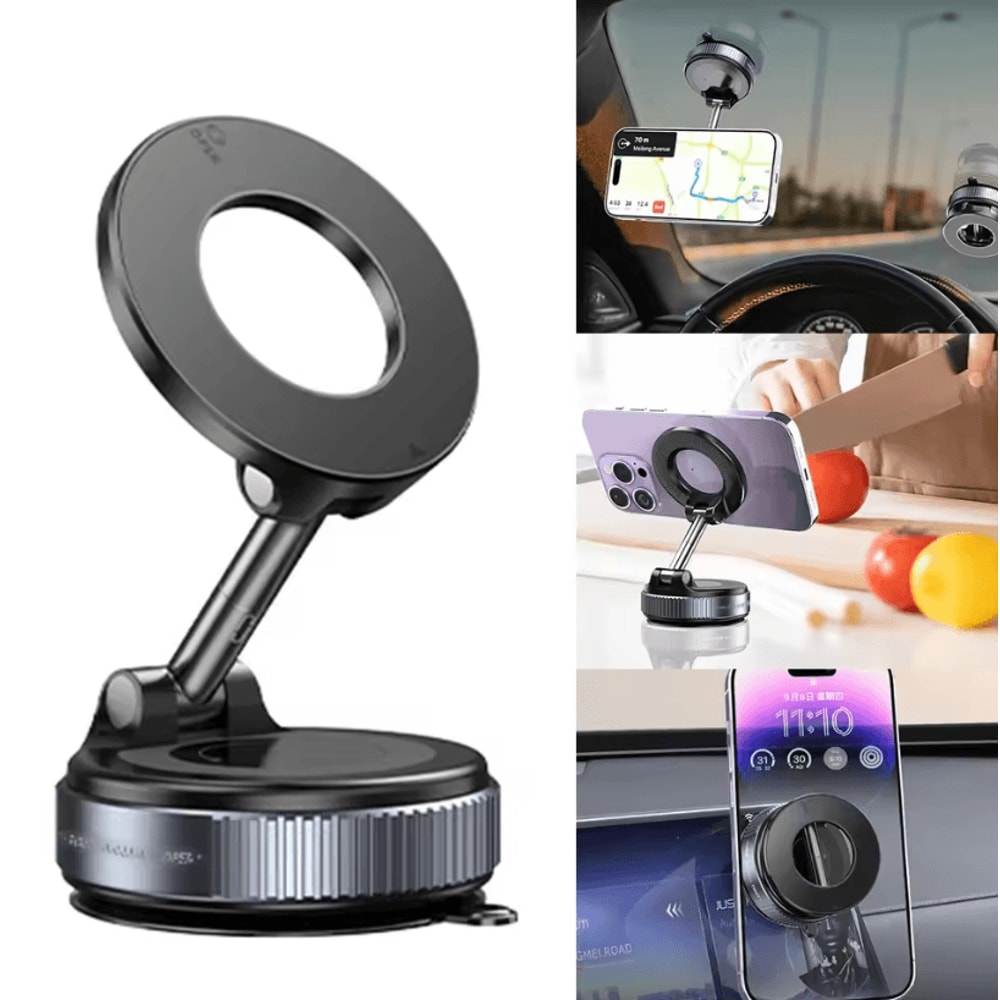 Car Magnetic Phone Mount 360 Degree Rotating Vacuum Suction Phone Bracket Universal Holder For Nav 2