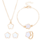 Lucky Clover Jewelry Set FivePetal Flower Bracelet Necklace And Earrings Stylish Accessories For W 6