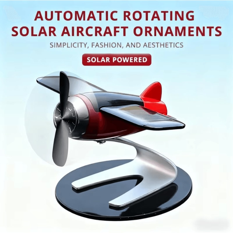 Unique Solar Airplane Car Decoration Creative Car Dashboard Ornament And Desktop Gift For Men Wome 0