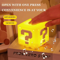 led question mark night light with music – usb rechargeable anime bedroom lamp for children