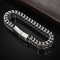 Stainless Steel Braided Bracelet Double Row Fish Scale Magnetic Buckle Bracelet With Keel Detail 8 0