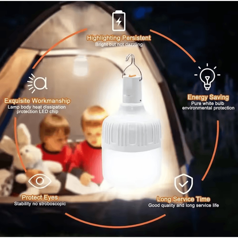 Multifunctional Rechargeable LED Camping Light Portable USB Charging Lantern With Hook Dimmable Ou 0