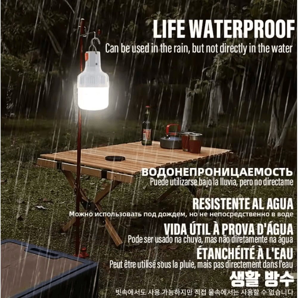 Multifunctional Rechargeable LED Camping Light Portable USB Charging Lantern With Hook Dimmable Ou 1