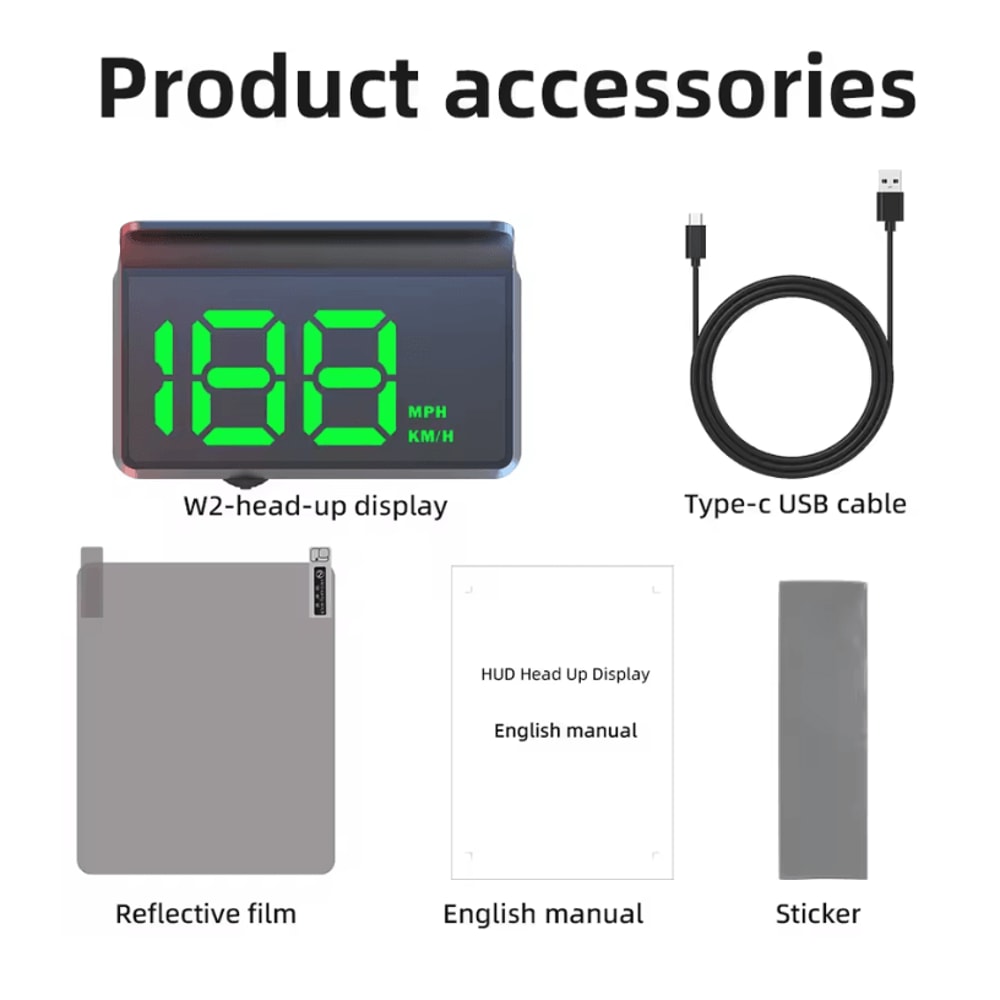 W2 Universal Car Digital HUD GPS Speedometer Windshield Projector Portable Auto Electronics Accesso 4