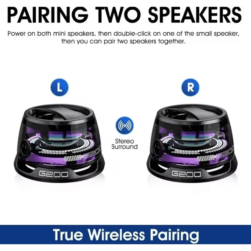 G200 Portable Bluetooth Speaker With Bluetooth 53 RGB Ambient Light Long Battery Life And Magnetic 4