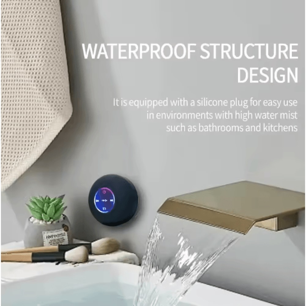2025 New Waterproof Mini Bluetooth Speaker With LED Suction Cup Portable Outdoor Sports And Bathro 0