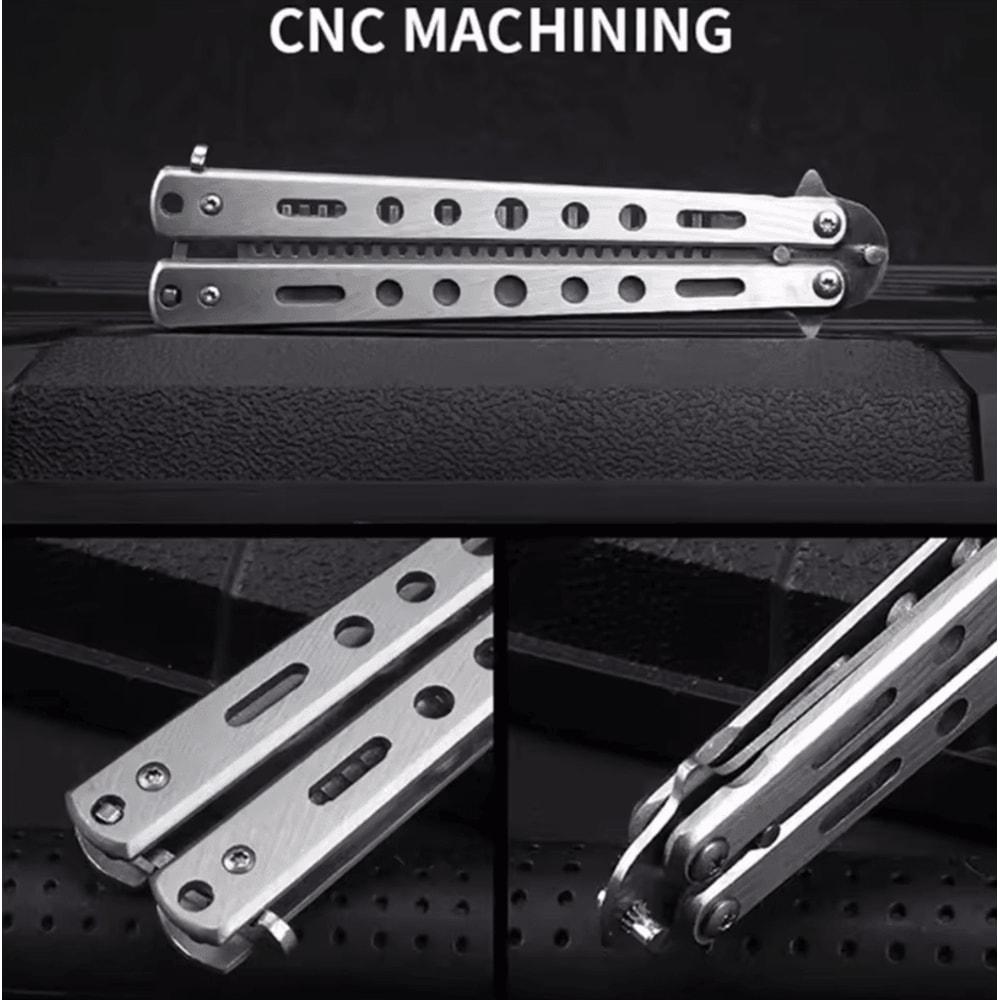 Foldable Stainless Steel Comb Butterfly Knife Style Grooming Tool For Beard And Moustache 2