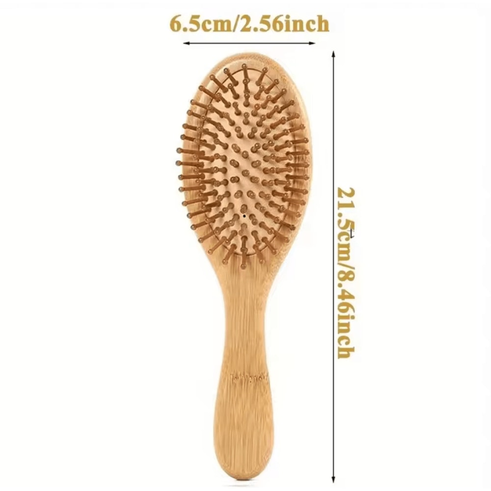 Marseilis Natural Bamboo Paddle Comb With Air Cushion For Scalp Massage AntiStatic Tangle Free Comb 6