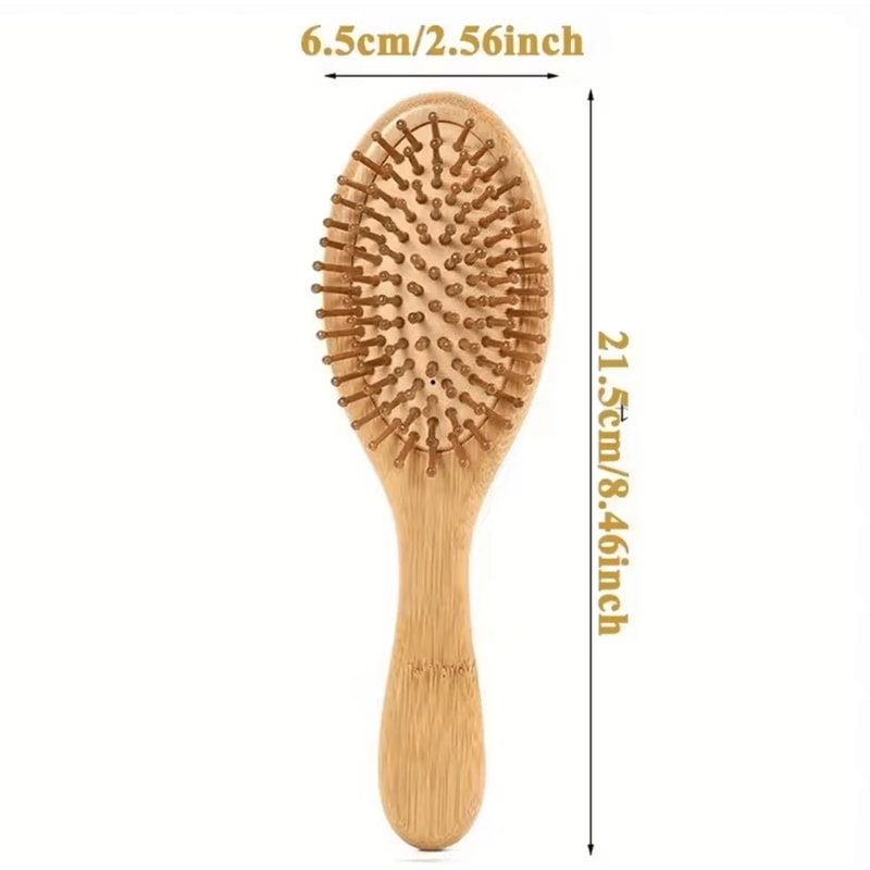Marseilis Natural Bamboo Paddle Comb With Air Cushion For Scalp Massage AntiStatic Tangle Free Comb 6