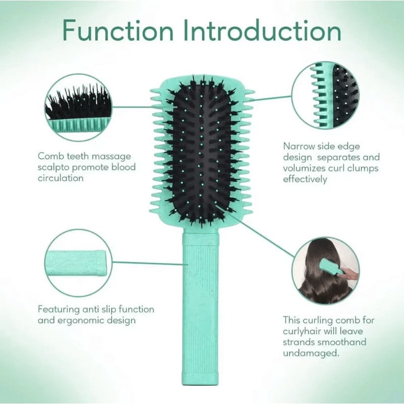 Womens Curls Style Comb And Curl Defining Hair Brush Bounce Brush For Volume And Shaping Curly Hai 2