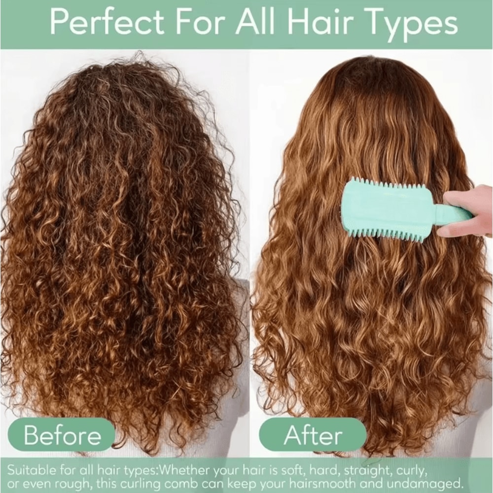 Womens Curls Style Comb And Curl Defining Hair Brush Bounce Brush For Volume And Shaping Curly Hai 4