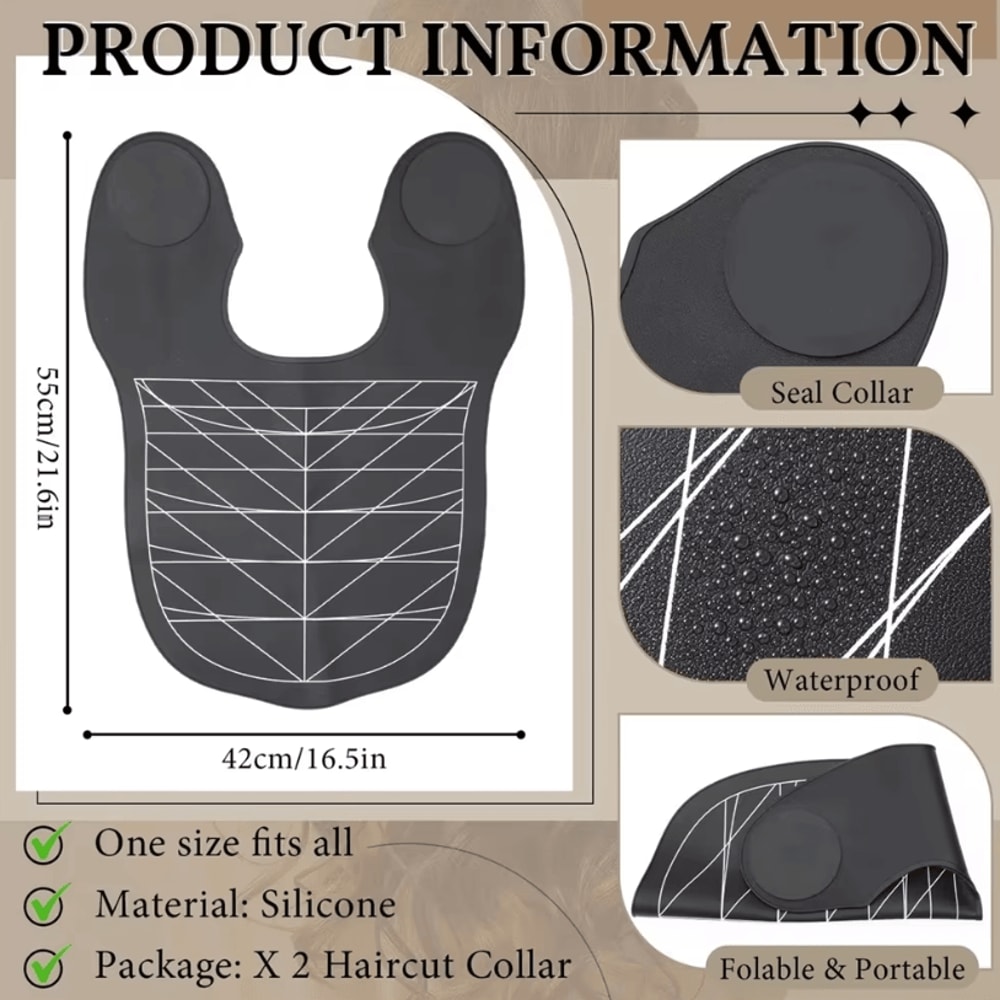 Black Hair Coloring Cape Barber Salon Waterproof Hairdressing Silicone Cloak Professional Hair Cutt 2