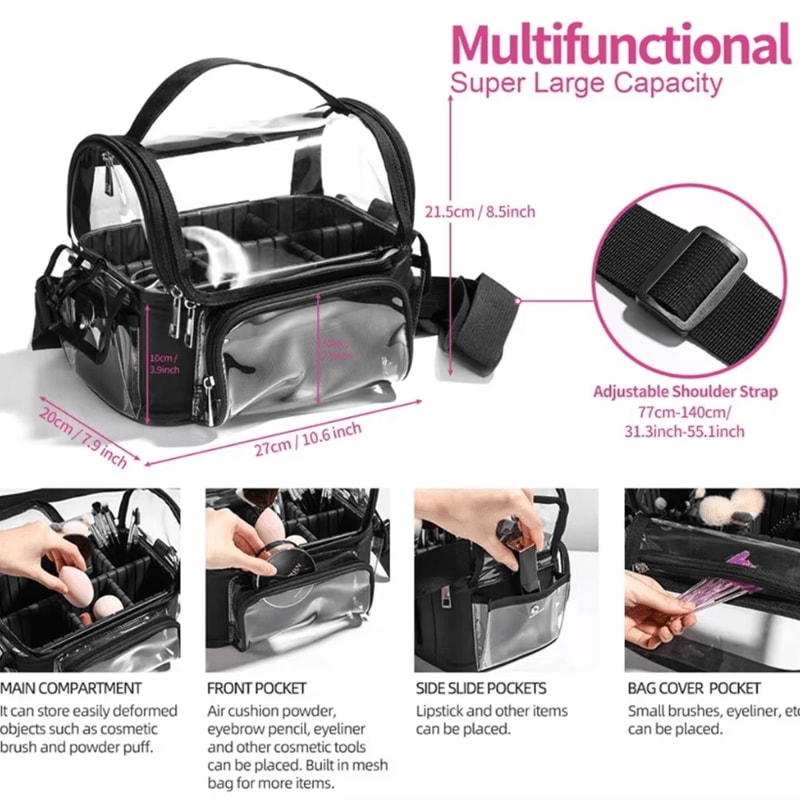 Professional Makeup Case Large Capacity Cosmetics Organizer Storage Box Suitcase For Women 2