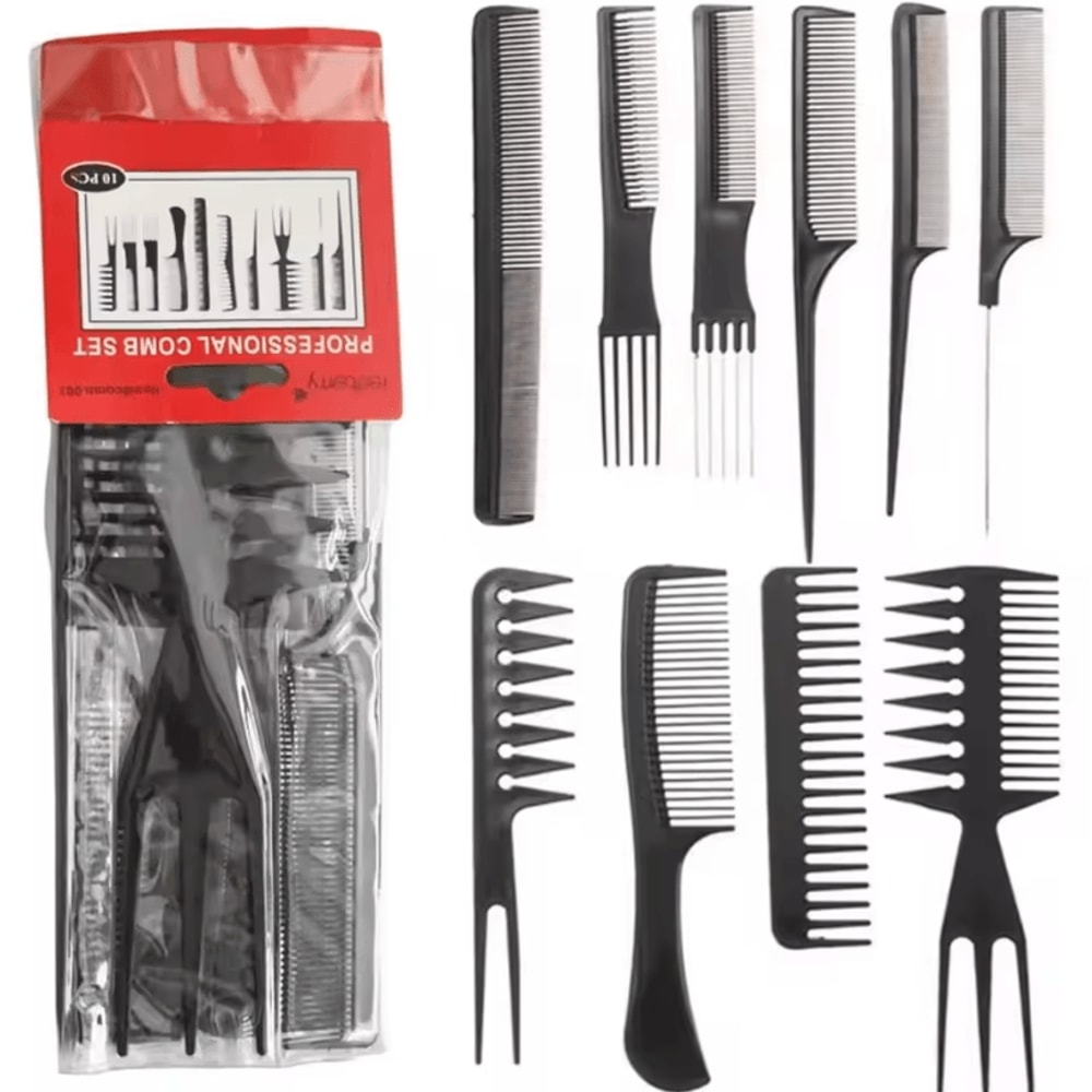 10PCS Professional Comb Set Multifunctional AntiStatic Hair Care And Hairdressing Styling Salon Too 3