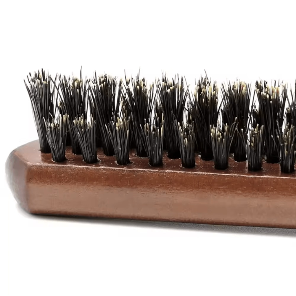 Natural Boar Bristle Hair Brush With AntiStatic Wood Handle Comb For Scalp Massage And Hair Styling 4