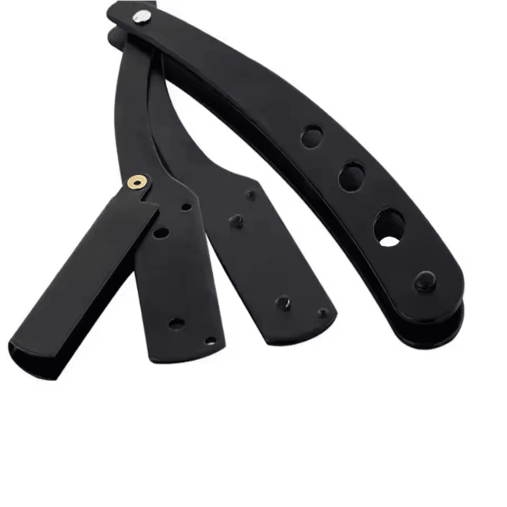 Barbershop AllSteel Razor Stainless Steel Trimmer Manual Knife With Razor Knife Holder For Hair And 5