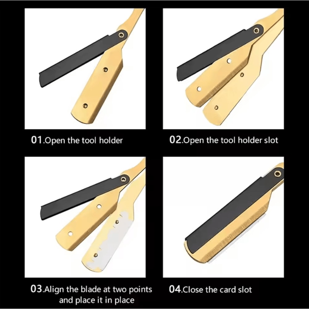 Marseilis Professional Shaving Knife Manual Shaver With Stainless Steel Straight Edge Razor And Sha 3