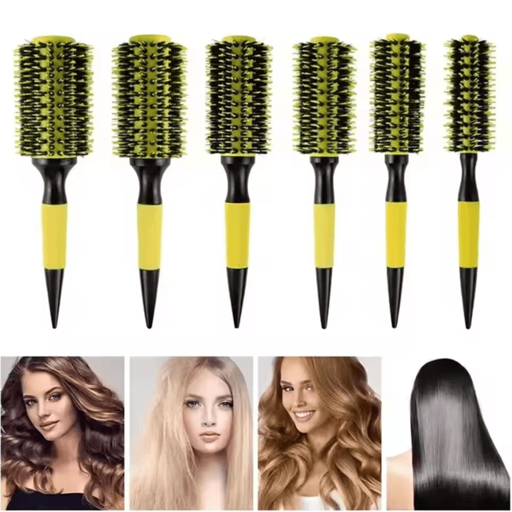 Professional Rolling Hair Brush With Nylon Bristle And Aluminum Barrel Round Comb Barbershop And H 1