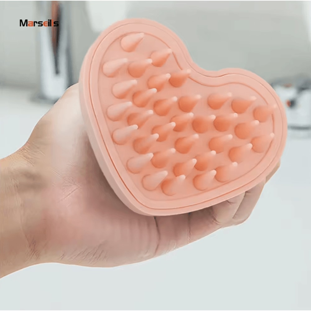 Soft Silicone Shampoo Brush 3D HeartShape Scalp Massager For Hair Washing And Styling Dual Use For 3