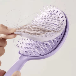 self-cleaning hairbrush & scalp massager anti-frizz volumizing brush portable hair styling tool for smooth and fluffy
