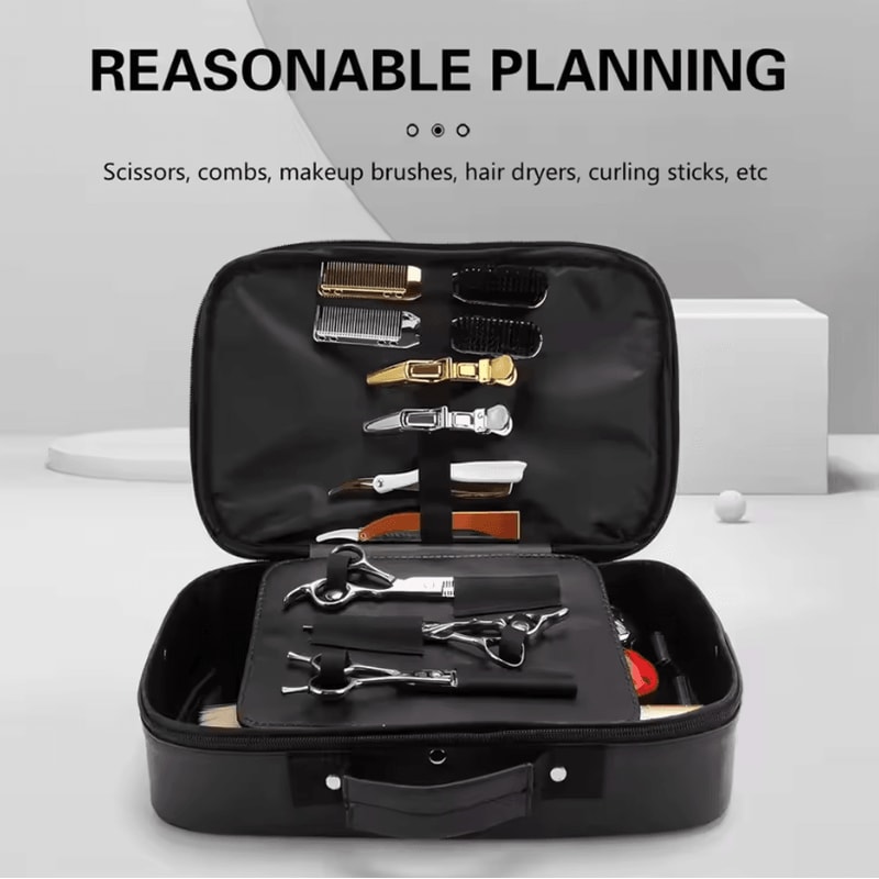 Salon Barber Tool Storage Bag Portable Beauty Carrying Case And Scissor Organizer For Hair And Make 1