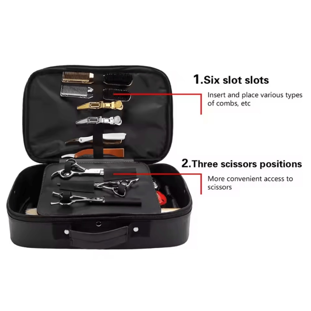 Salon Barber Tool Storage Bag Portable Beauty Carrying Case And Scissor Organizer For Hair And Make 3