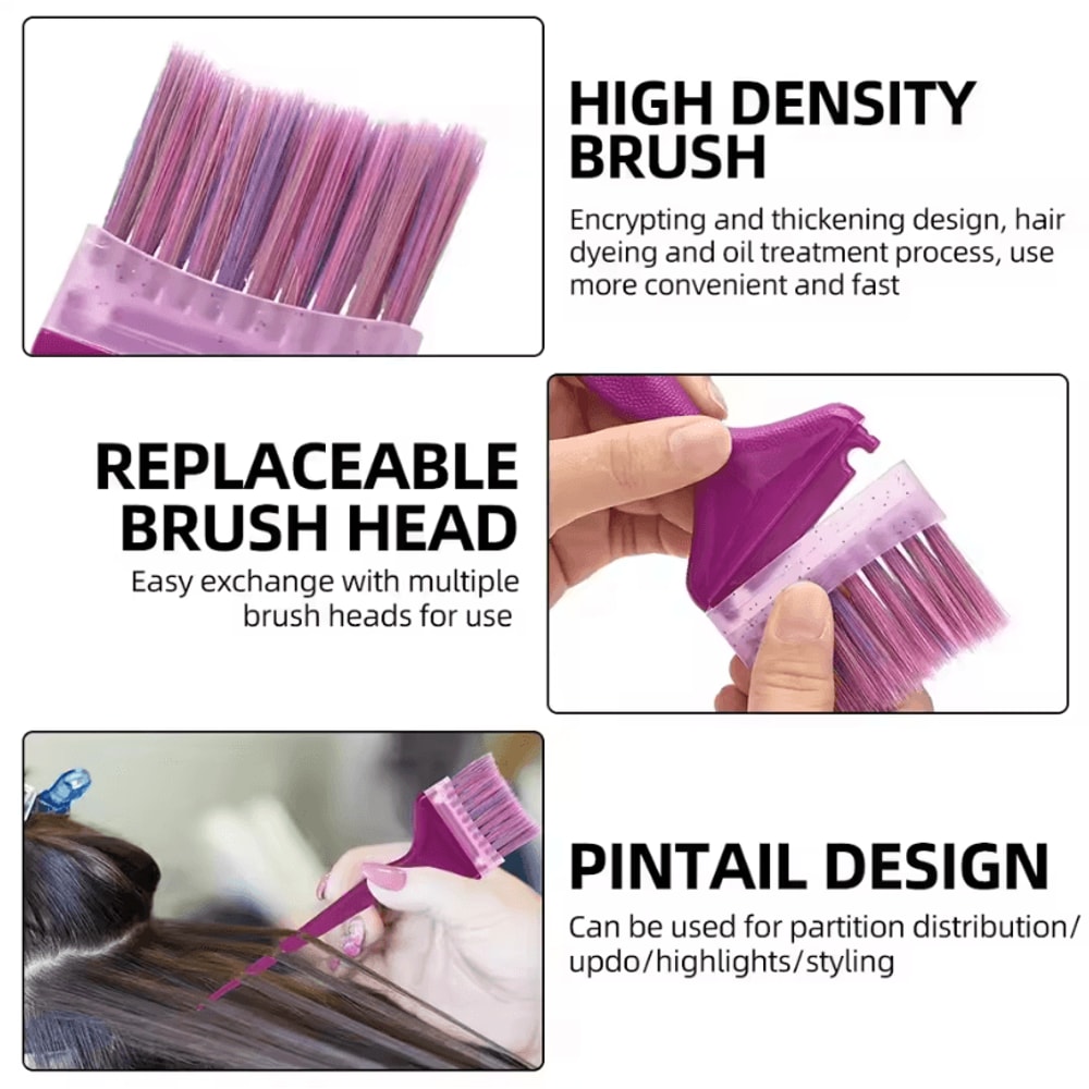 Professional Hair Dye Brush With 8 Replaceable Heads For Salon And Barber Color Application 2