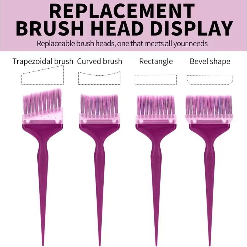 Professional Hair Dye Brush With 8 Replaceable Heads For Salon And Barber Color Application 3