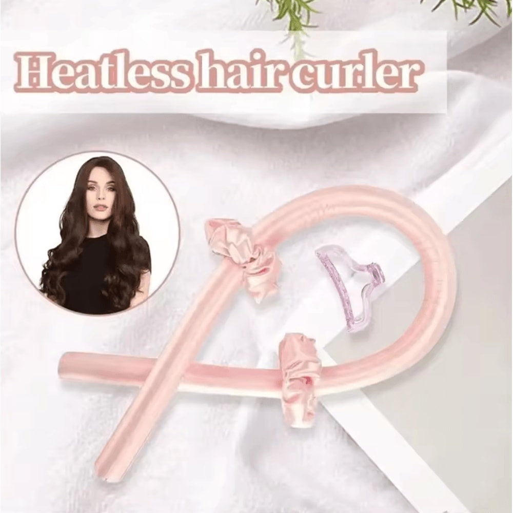 Heatless Hair Curling Headband With Silk Ribbon For Soft Overnight Curls 4