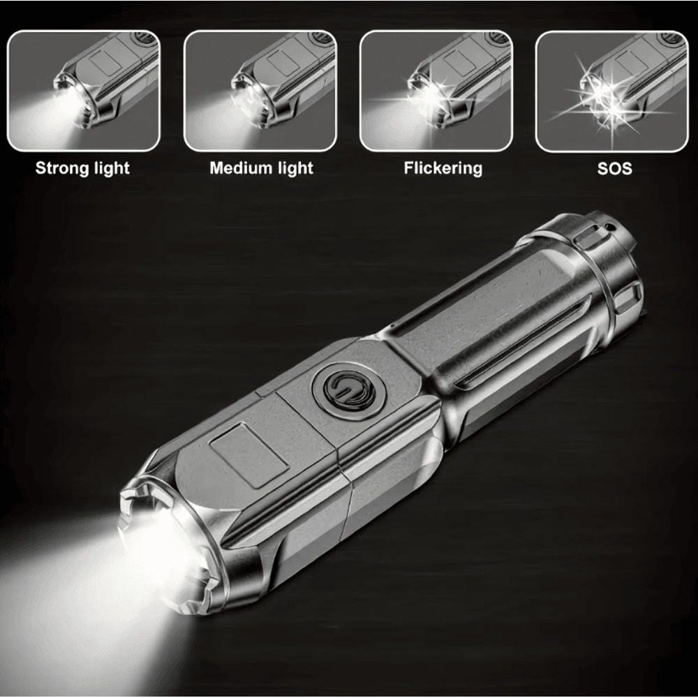 Rechargeable 100000 Lumen Tactical LED Flashlight With Zoom For Hunting And Camping 1