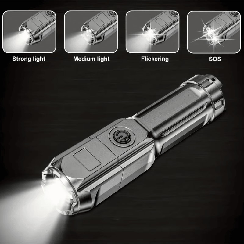 Rechargeable 100000 Lumen Tactical LED Flashlight With Zoom For Hunting And Camping 1
