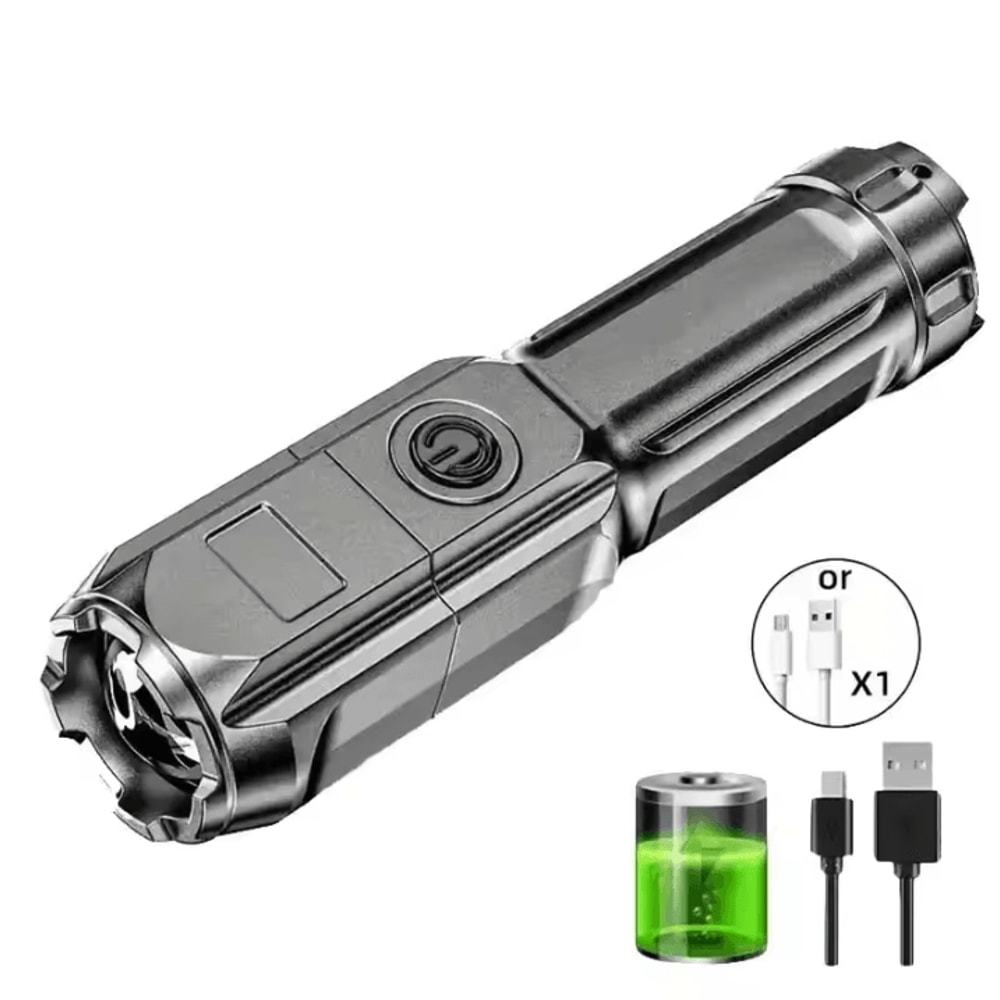 Rechargeable 100000 Lumen Tactical LED Flashlight With Zoom For Hunting And Camping 6